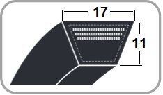 PAS KLINOWY B 9000 / 17 x 11