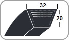 PAS KLINOWY D 2240 / 32 x 20