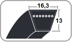 PAS KLINOWY SPB 1510 / 16,3 x 13